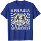 Groovy Aphasia Awareness Smile Face Gray Ribbon Support T-Shirt - T-Shirt | Royal