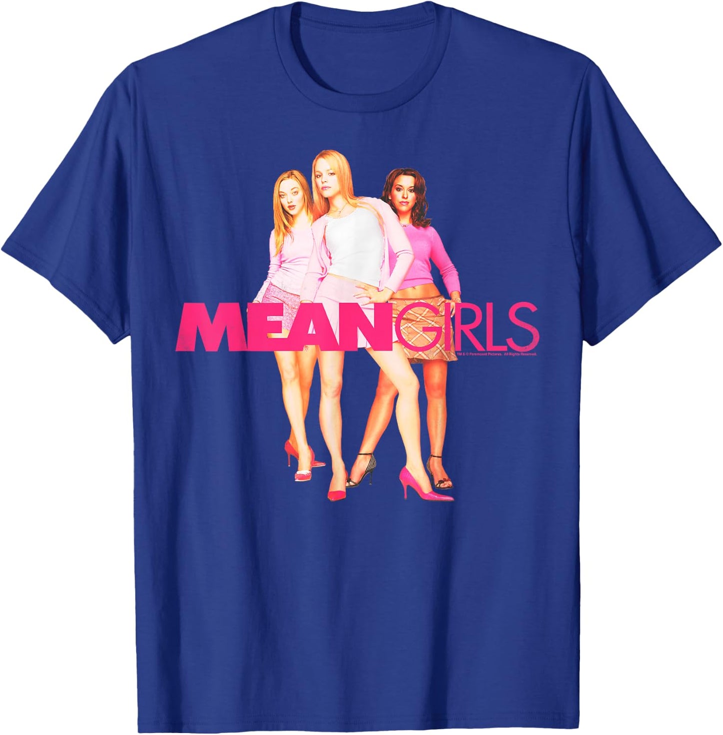 Mean Girls Classic Fit Round Neck - Regina, Karen, Gretchen Plastics Graphic Black T-Shirt - T-Shirt | Royal