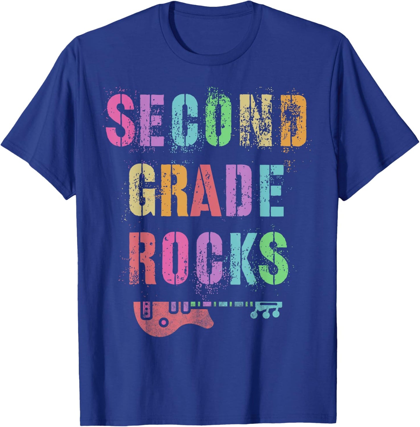 SECOND GRADE ROCKS Teacher Ready To Team 2nd Grader Rockstar T-Shirt - T-Shirt | Royal