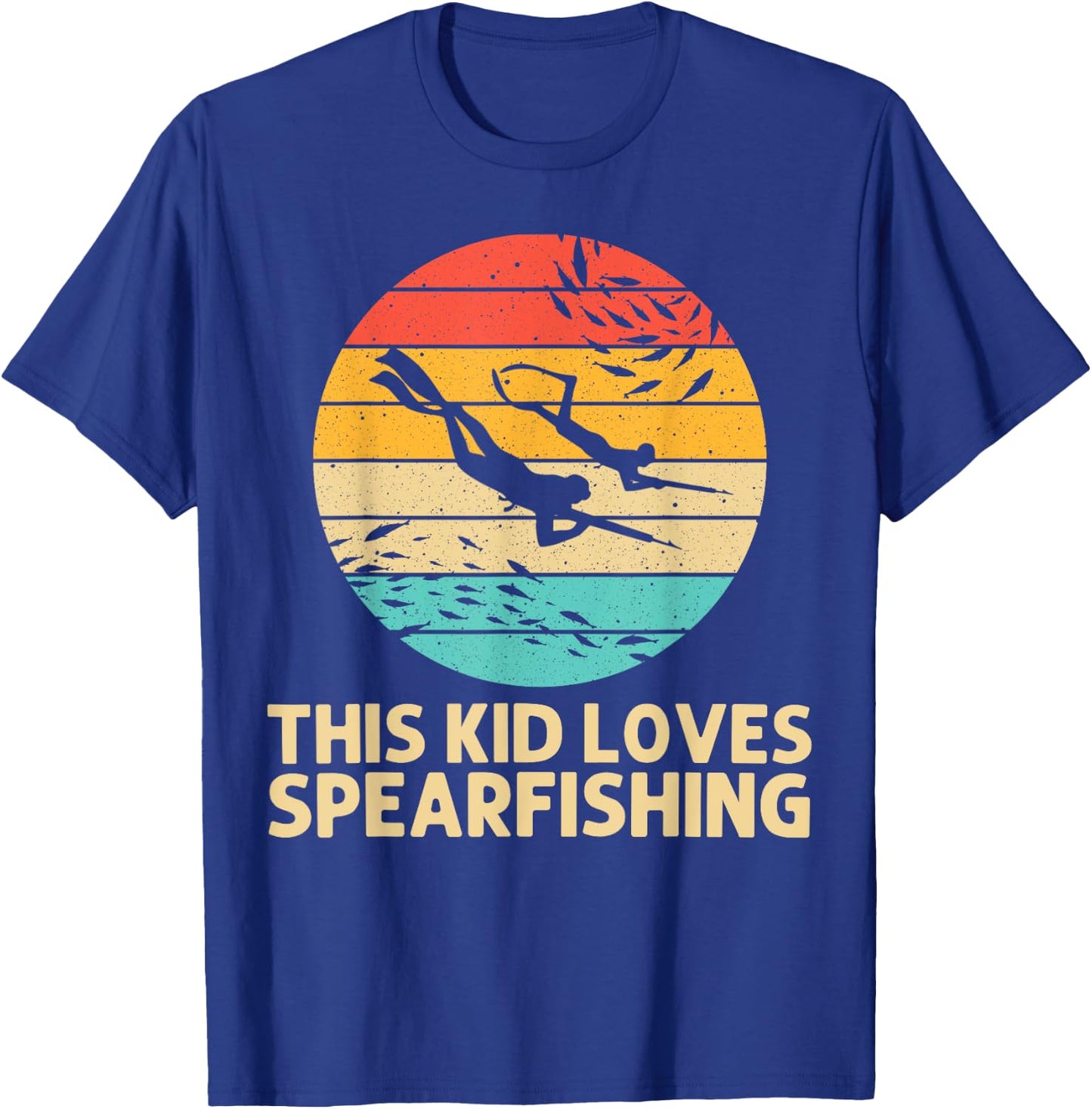 Cool Spearfishing For Kids Boys Ocean Diving Spear Fishing T-Shirt - T-Shirt | Royal