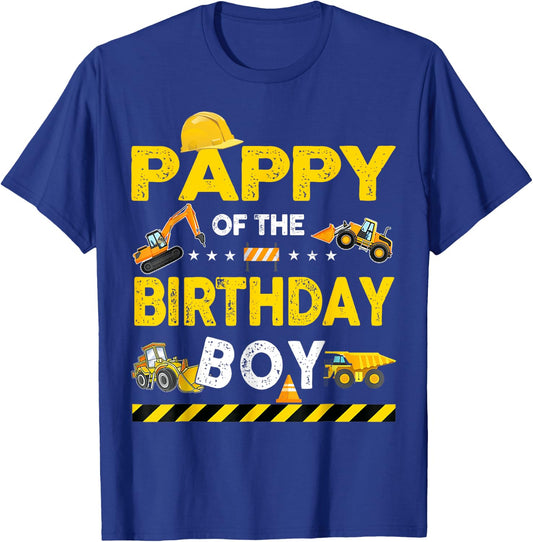 Pappy Of The Birthday Boy Construction Worker Birthday T-Shirt - T-Shirt | Royal