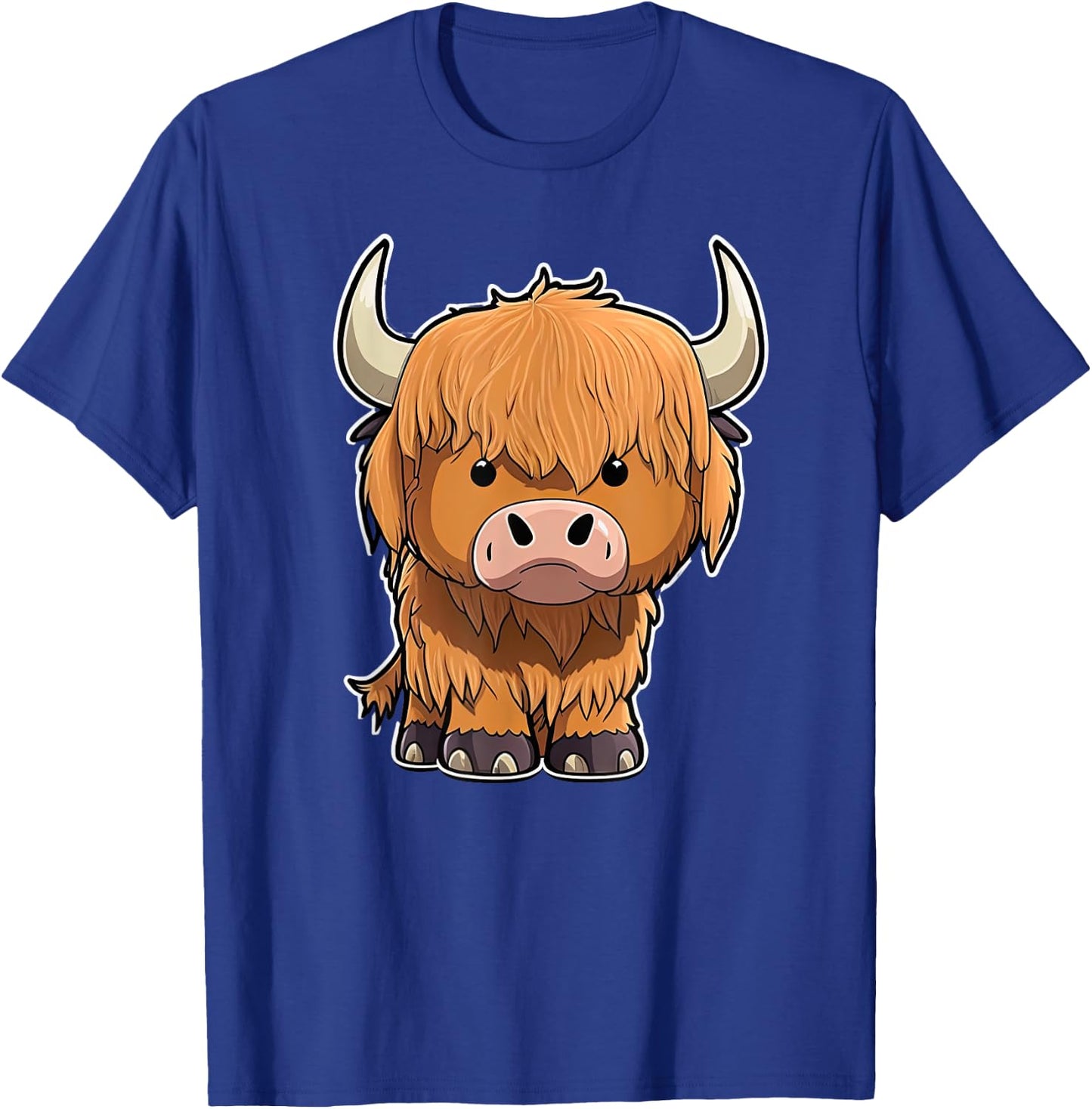 grumpy Scottish Highland Cow Cattle Hairy Cow Woman kids T-Shirt - T-Shirt | Royal