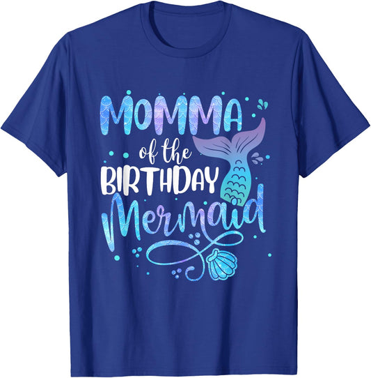 Momma Of The Birthday Mermaid Family Matching Party Squad T-Shirt - T-Shirt | Royal
