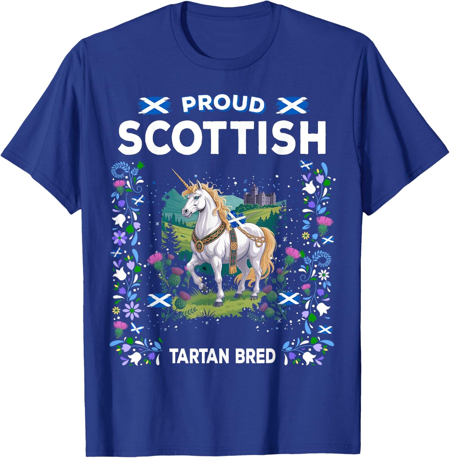 Scottish Unicorn Flag Costume Idea For Kids Scotland Unicorn T-Shirt - T-Shirt | Royal
