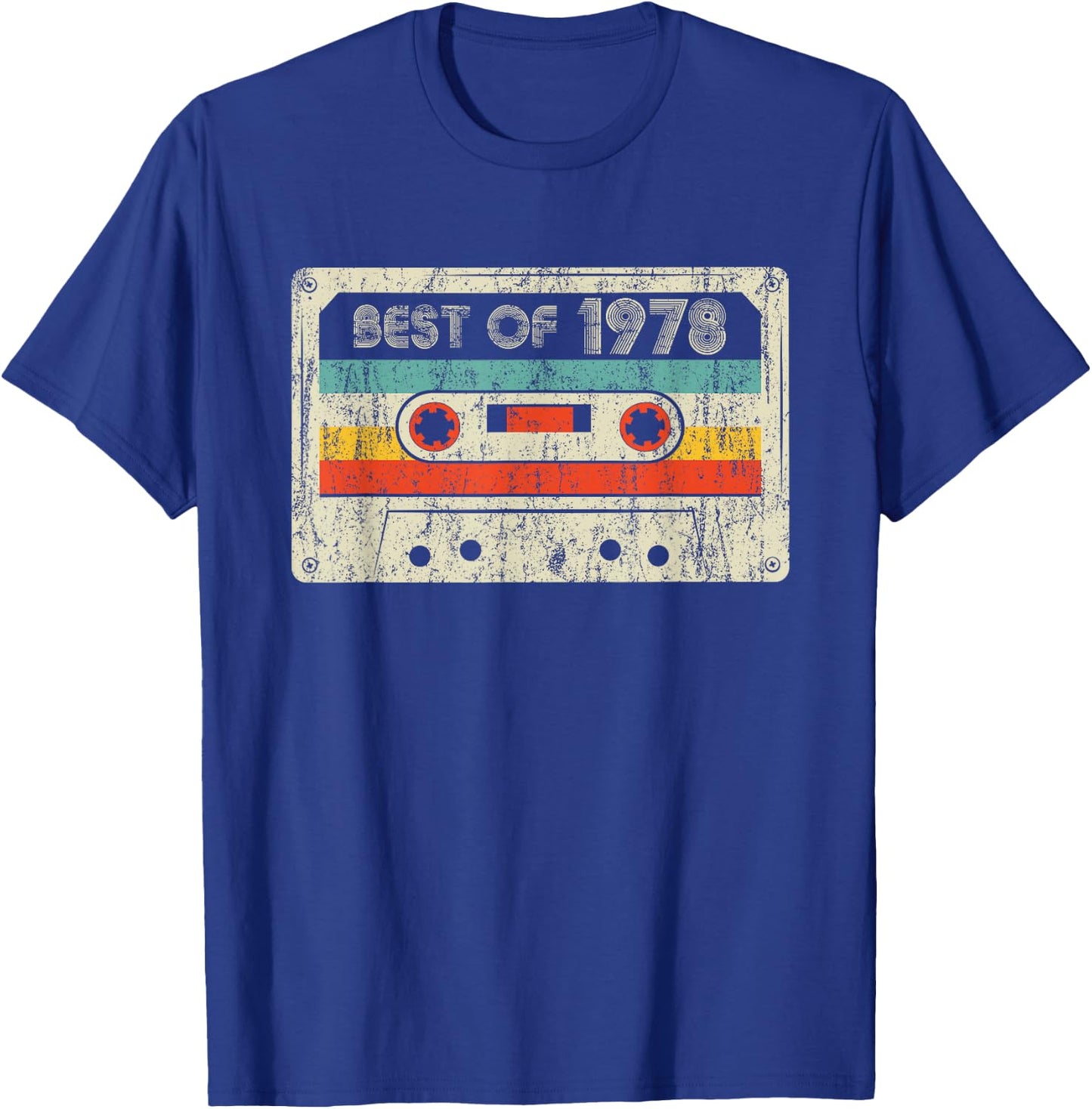 Best Of 1978 Classic Birthday Yrs 1978 Cassette Tape Vintage T-Shirt - T-Shirt | Royal