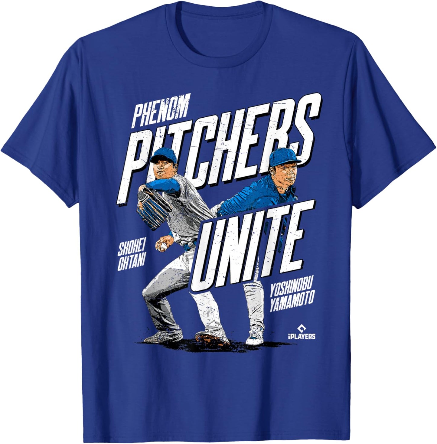 Phenom Pitchers Unite Ohtani and Yamamoto Los Angeles MLBPA T-Shirt - T-Shirt | Royal