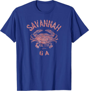 JCombs: Savannah, GA, Atlantic Blue Crab T-Shirt - T-Shirt | Royal
