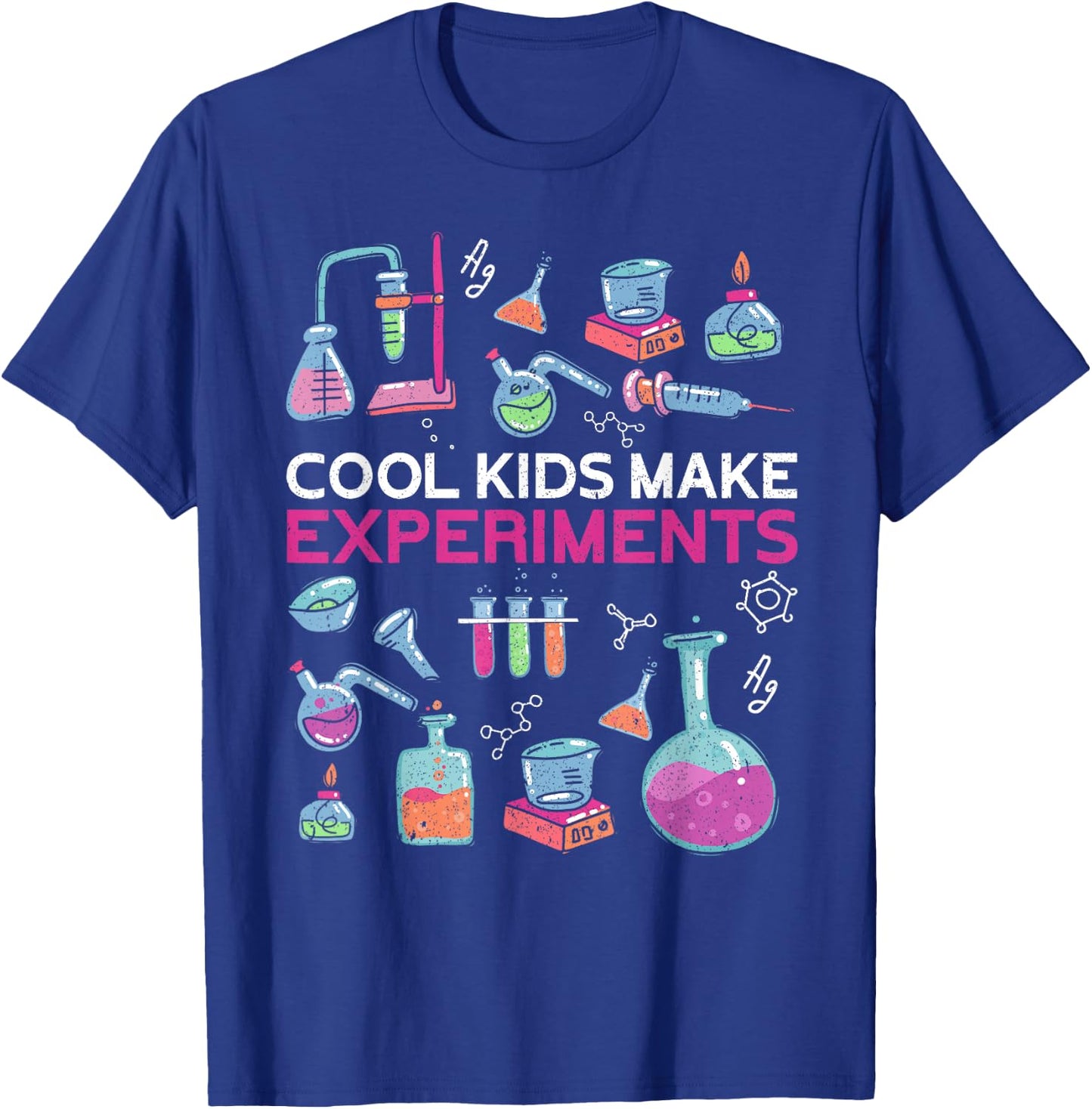Cool Kids Make Experiments | Children's Funny Chemist , black T-Shirt - T-Shirt | Royal