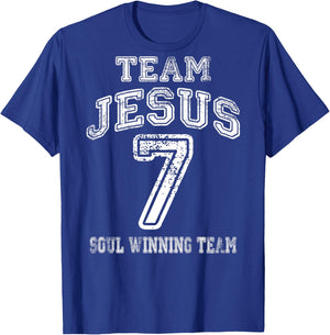 Faith Shirts By No1 - Christliche - Schwarz, S - Kurzarm - Team Jesus - Glaube Shirt Rückseite T-Shirt - T-Shirt | Royal