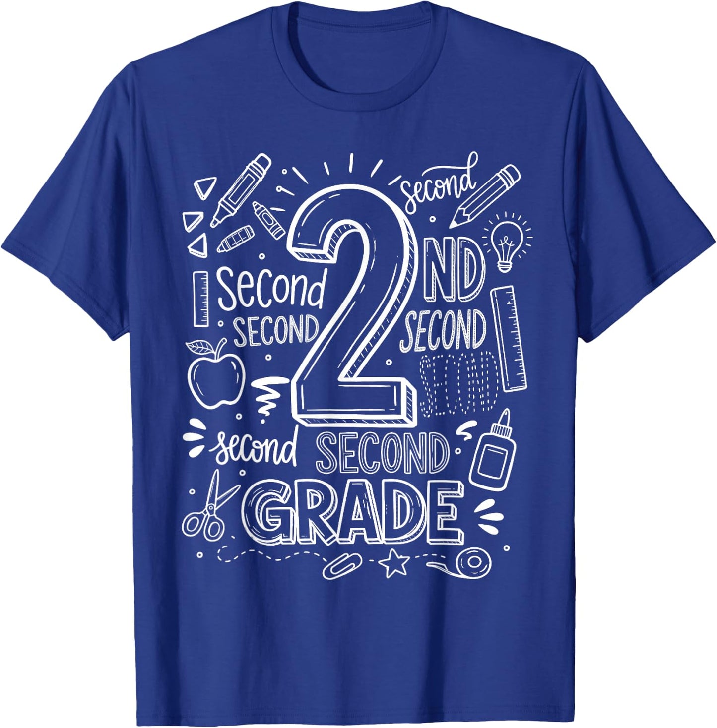 2nd Grade for Boys Back to School First Day Second Grade T-Shirt - T-Shirt | Royal