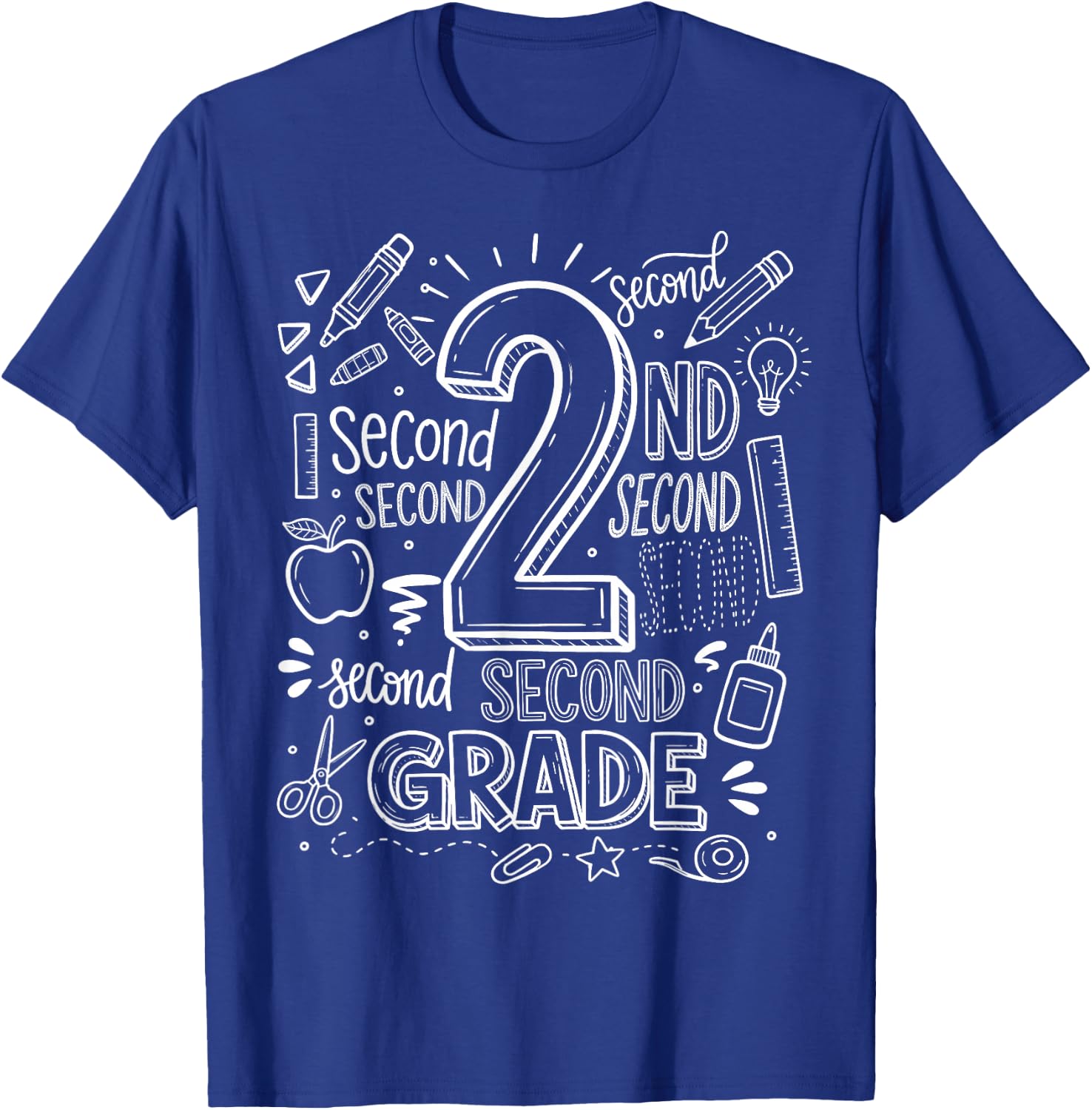 2nd Grade for Boys Back to School First Day Second Grade T-Shirt - T-Shirt | Royal