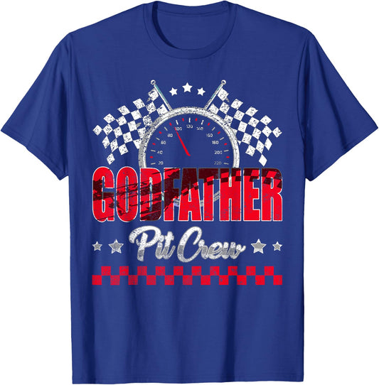 Race Car Birthday Party Racing Family Godfather Pit Crew T-Shirt - T-Shirt | Royal