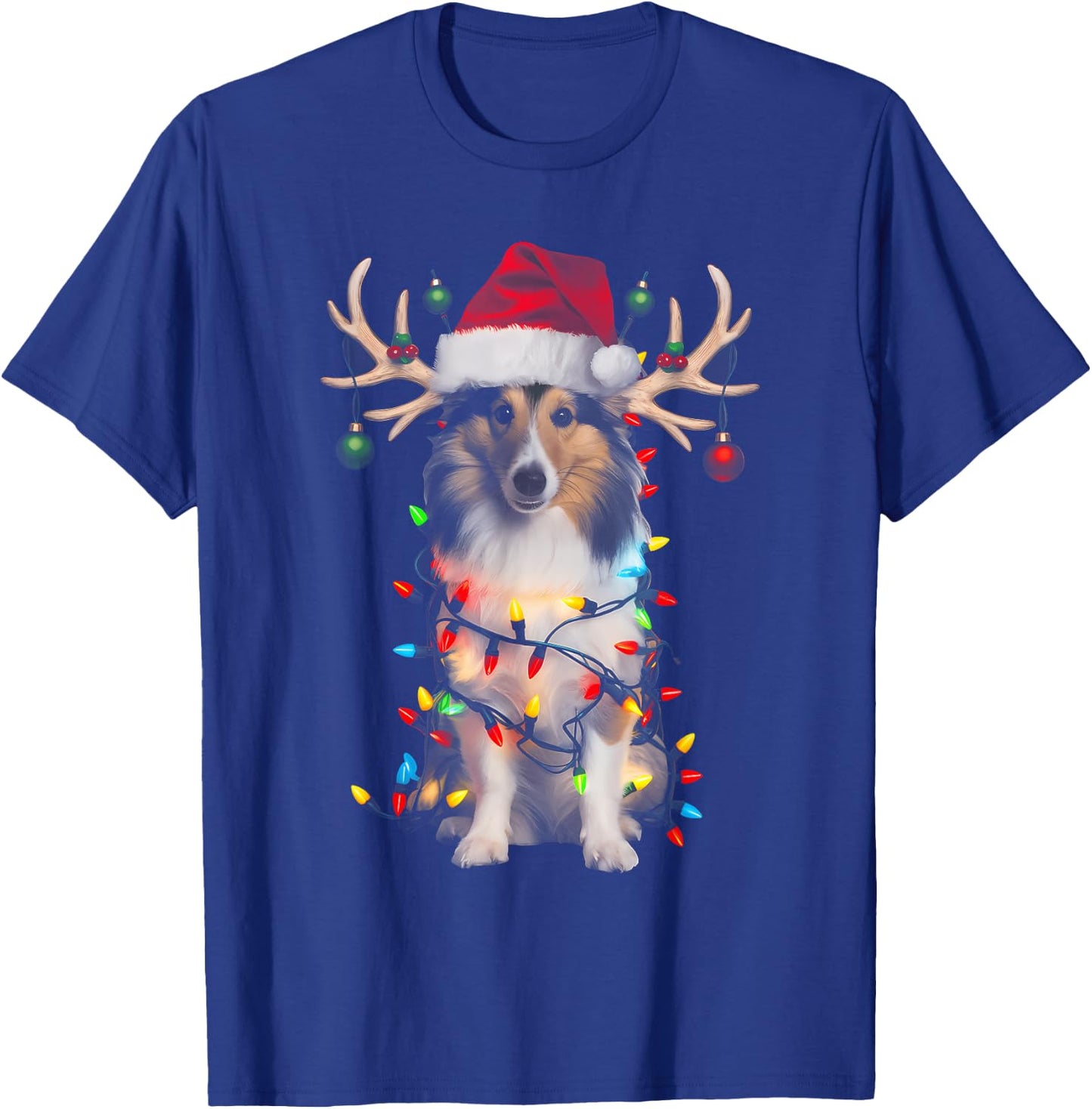 Shetland Sheepdog Christmas Tree Shirt Shetland Sheepdog Men Women Kids T-Shirt - T-Shirt | Royal