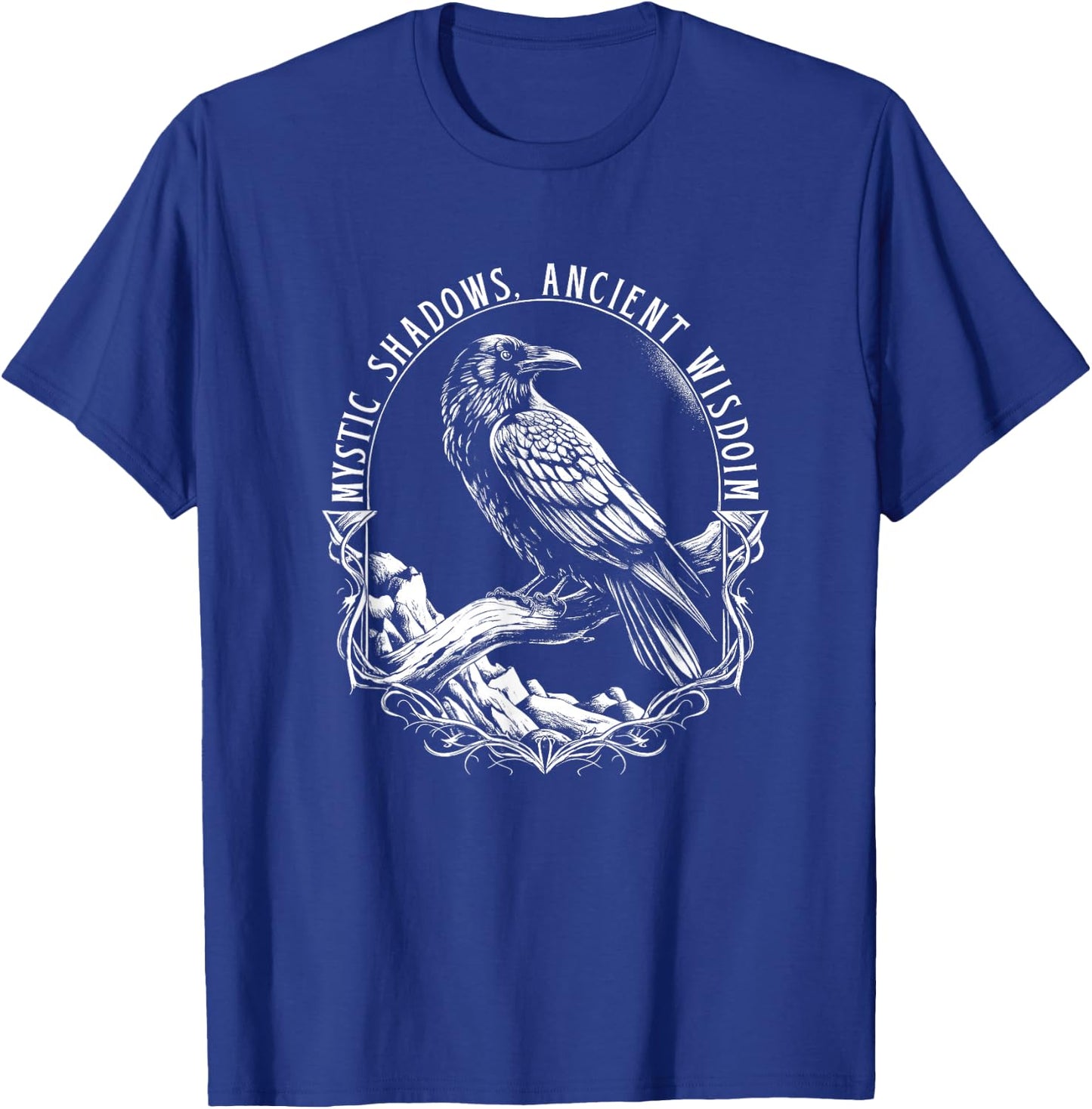 Mystic Shadows Ancient Wisdom - Raven Design T-Shirt - T-Shirt | Royal