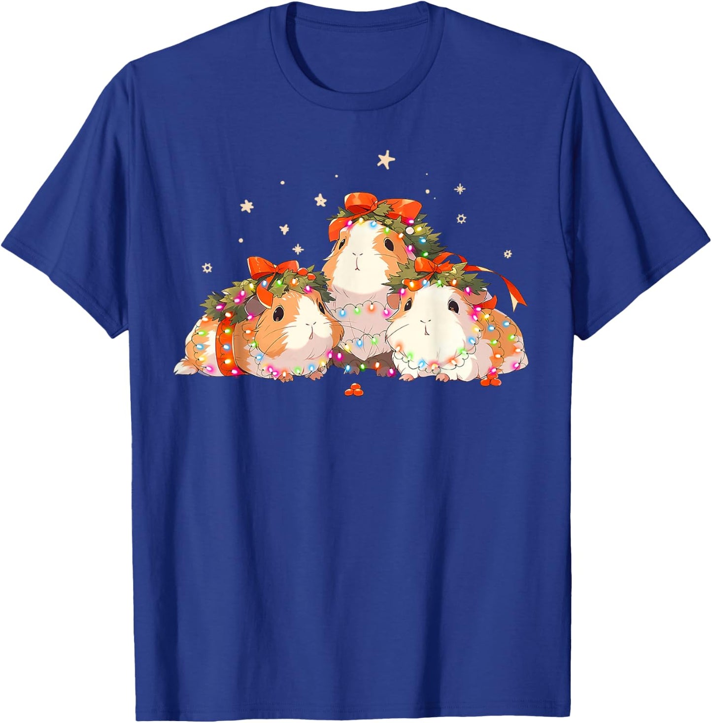 Guinea Pigs Tangled Up In Christmas Lights Guinea Pig Lover T-Shirt - T-Shirt | Royal