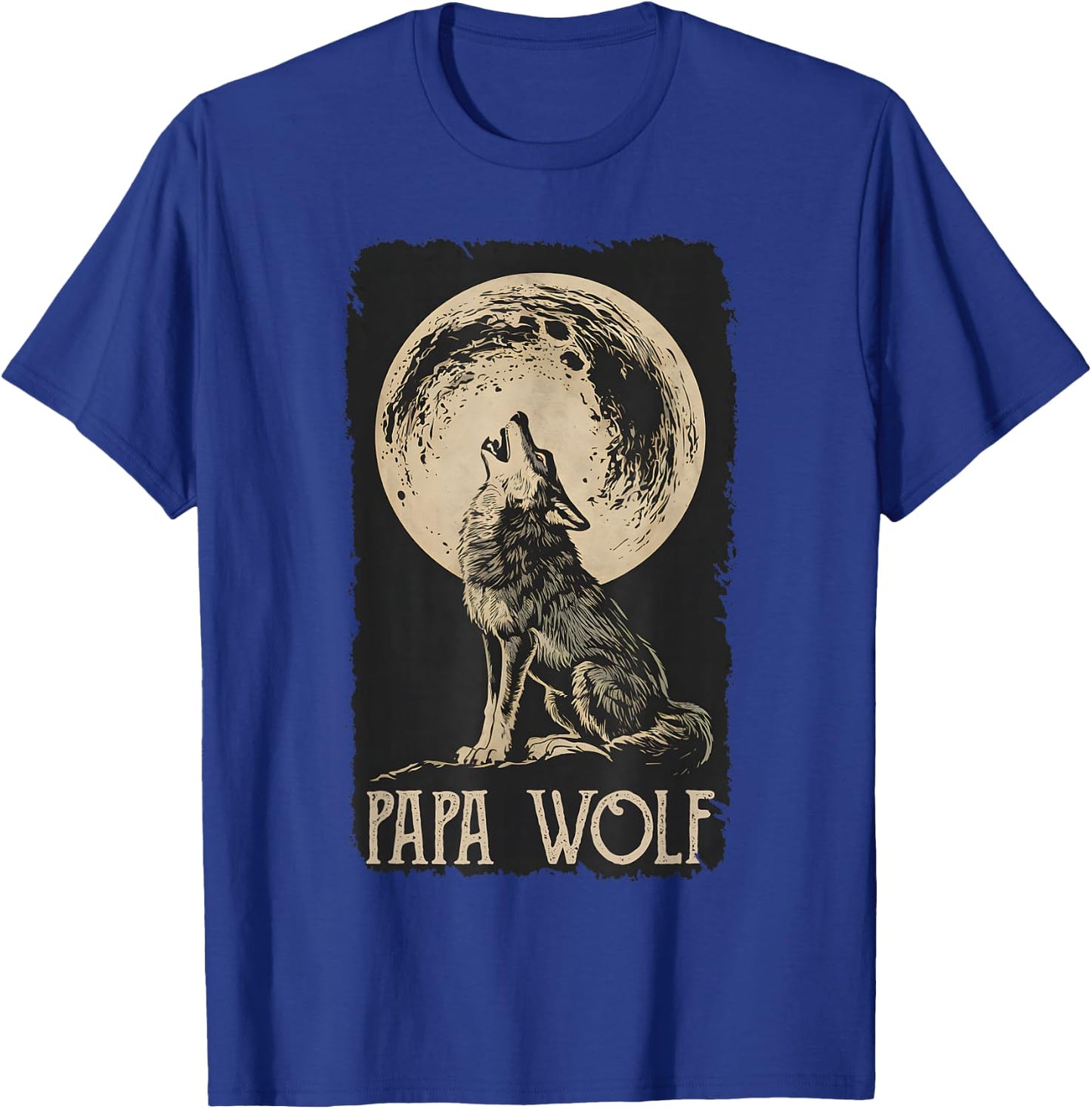 Dad Wolf Geschenk Ideen Für Herren Heulender Wolf Vater Vollmond Männer Papa Wolf Grau S Klassisch V-Ausschnitt T-Shirt - T-Shirt | Royal