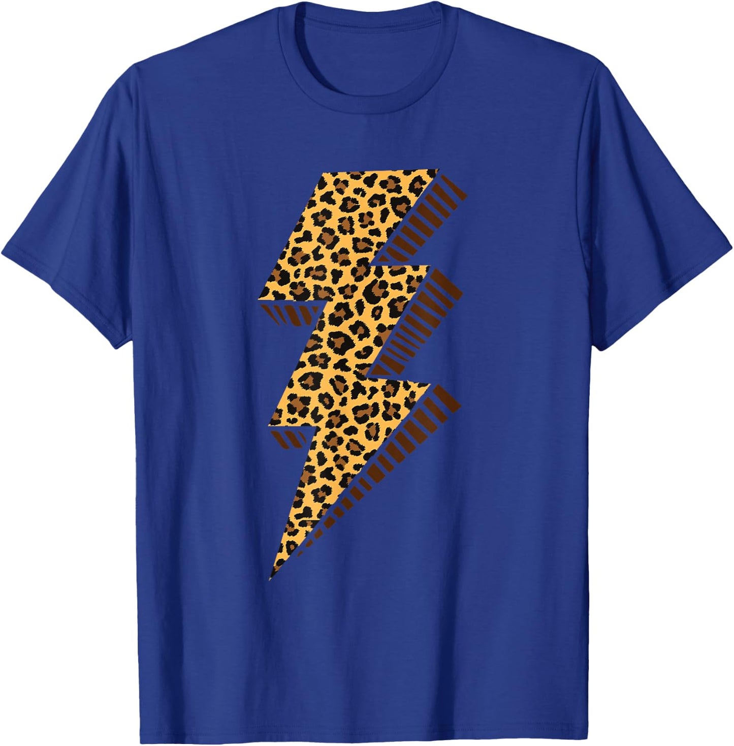 Cheetah Thunder Bolt Leopard Lightning Bolt T-Shirt - T-Shirt | Royal