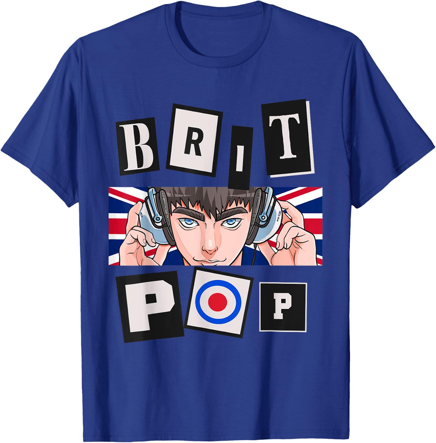 Britpop Logo British Brit Pop UK 90's Indie Rock Music Fan T-Shirt - T-Shirt | Royal