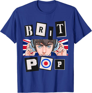 Britpop Logo British Brit Pop UK 90's Indie Rock Music Fan T-Shirt - T-Shirt | Royal