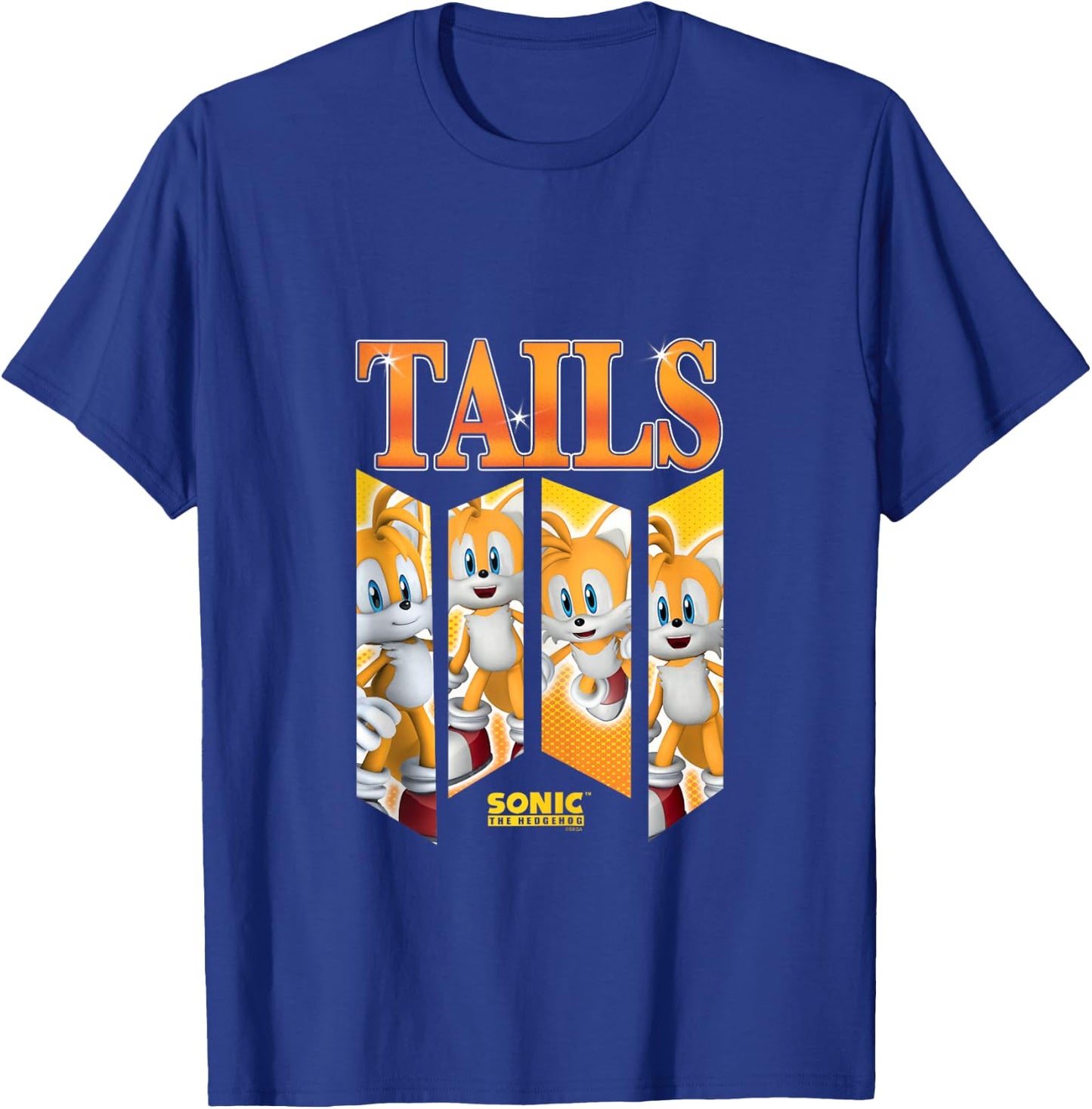 Sonic The Hedgehog Tails Speed & Shine Panels T-Shirt - T-Shirt | Royal