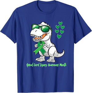 T-rex Dinosaur Spinal Cord Injury Awareness Month Dino Kids T-Shirt - T-Shirt | Royal