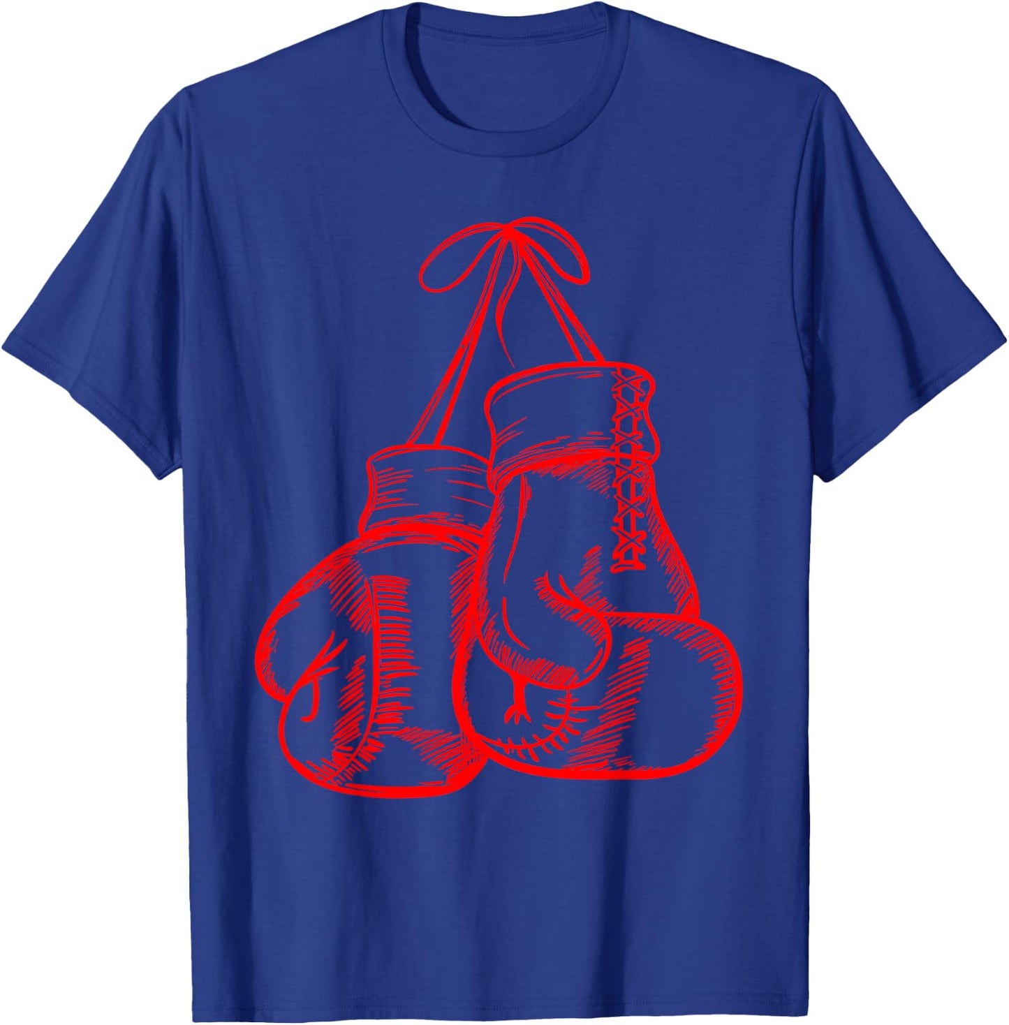 Retro Love Red Boxing Gloves Gifts Boxer Gift T-Shirt - T-Shirt | Royal