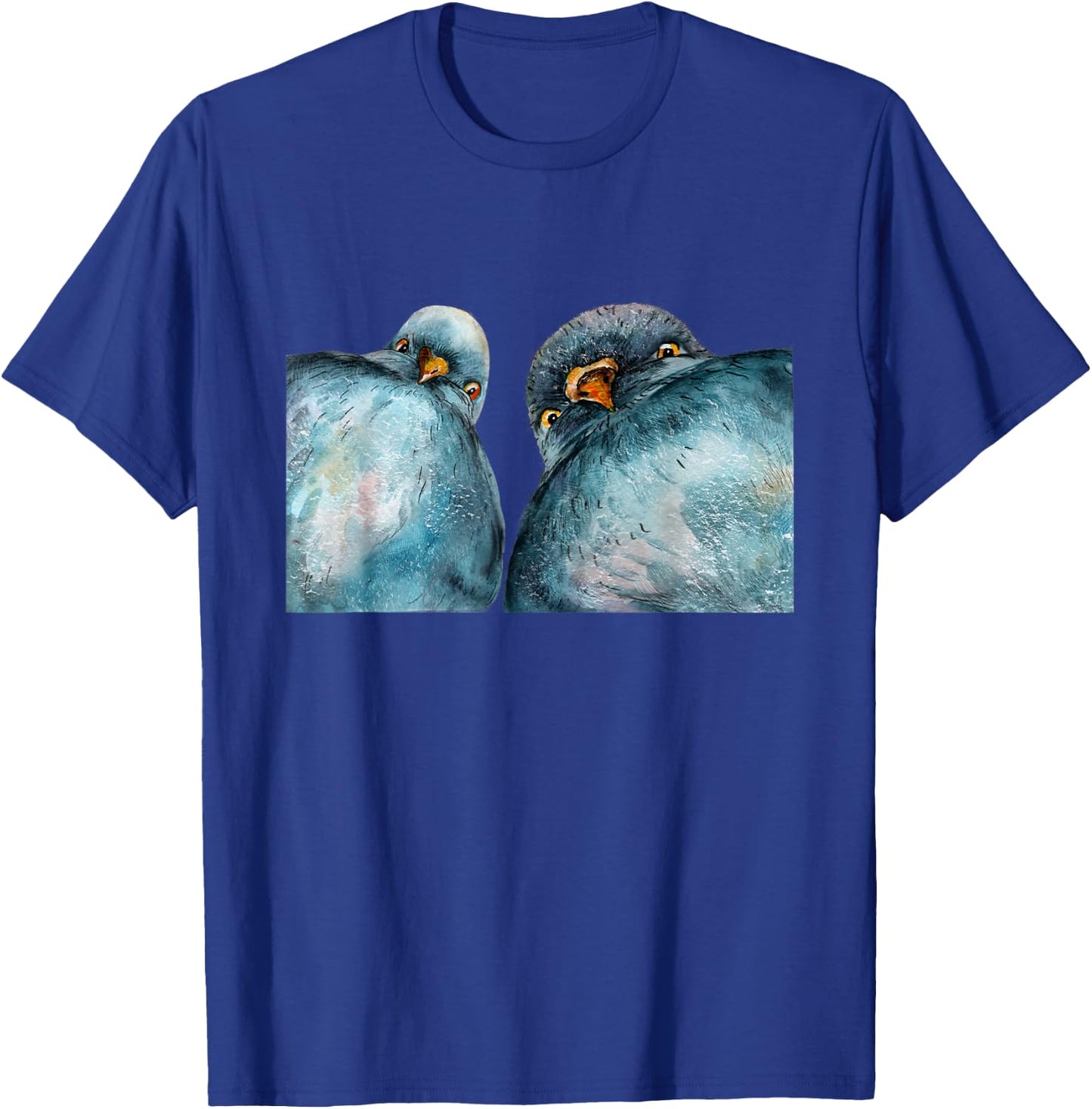 Lustige Taubenpaar Selfie Tauben Malerei T-Shirt - T-Shirt | Royal