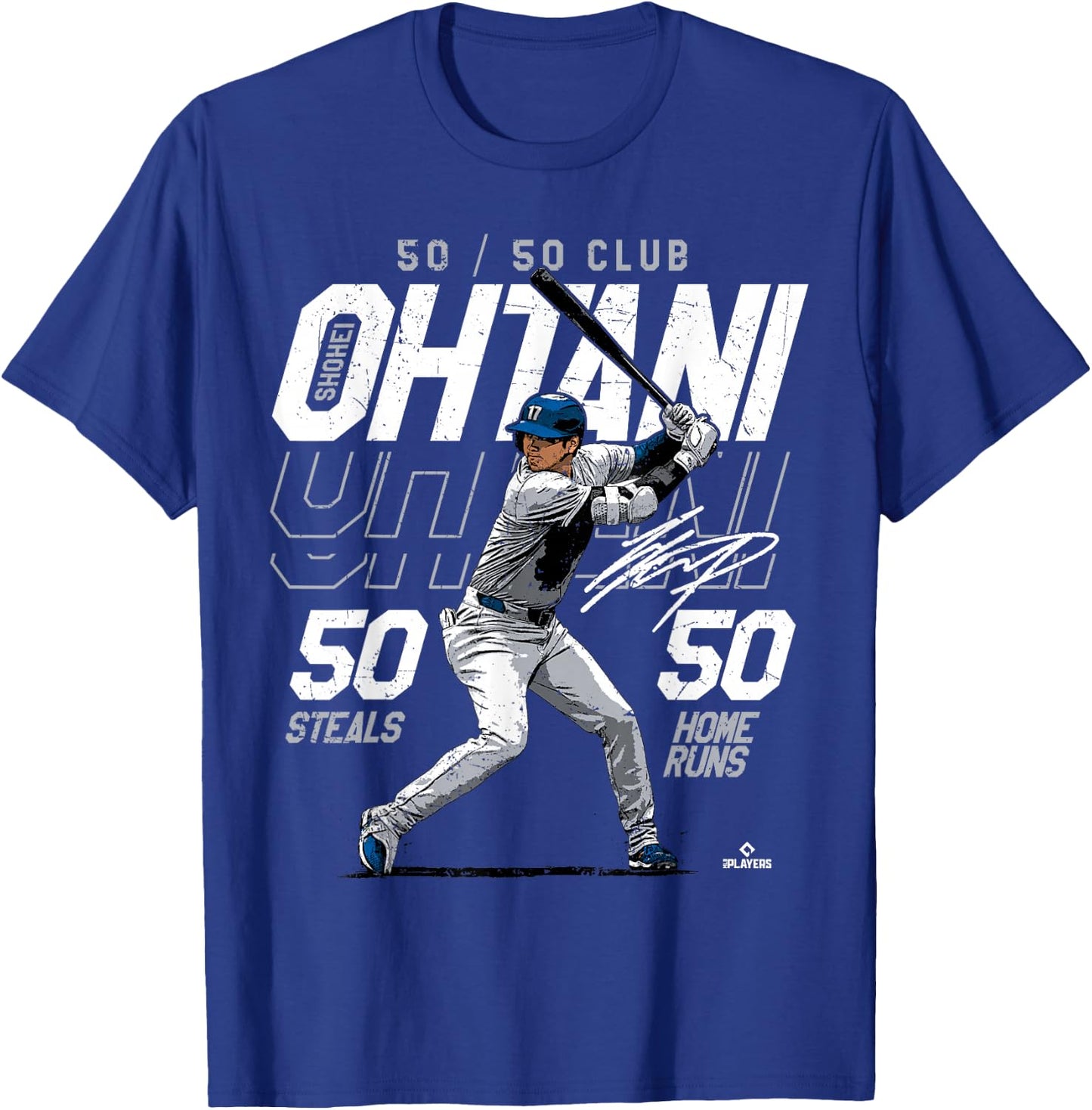 Speed, Power, Ohtani 50-50 Milestone Shohei Ohtani MLBPA T-Shirt - T-Shirt | Royal