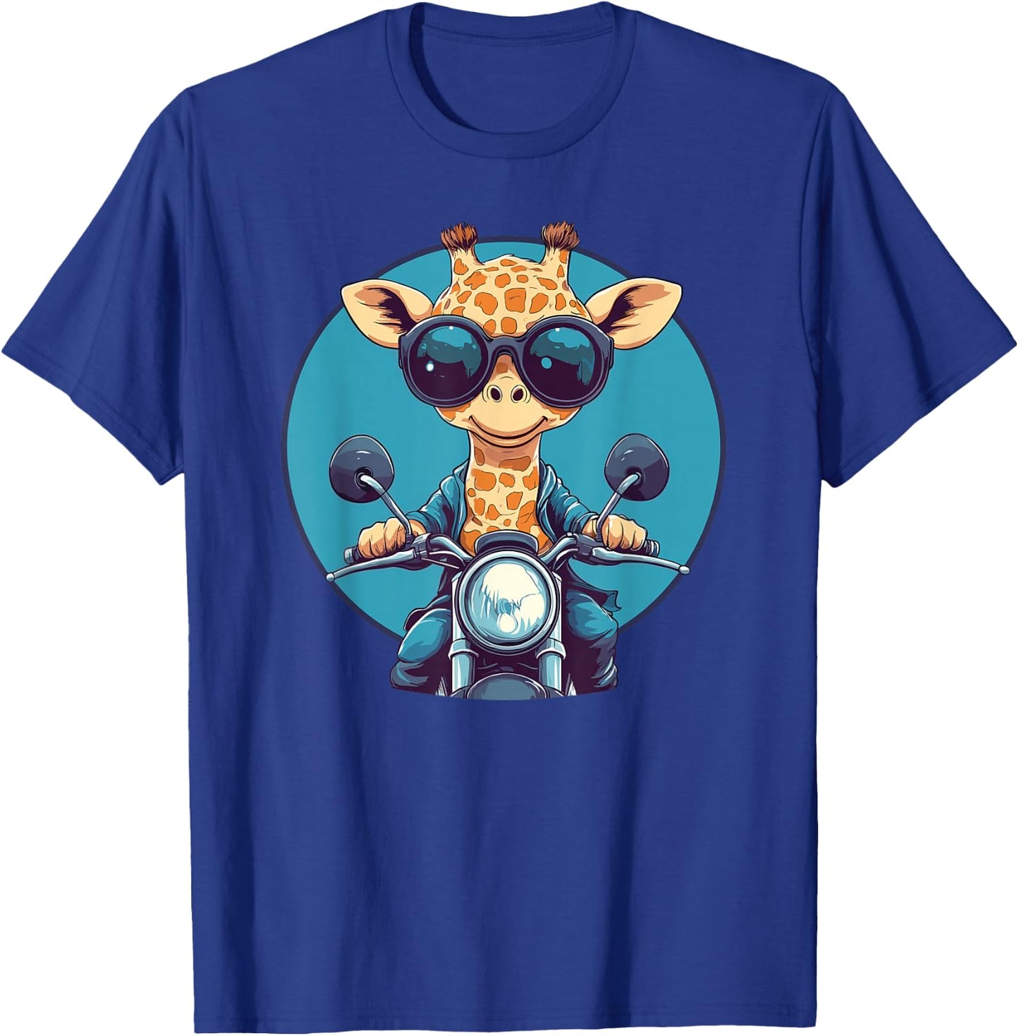 Cool Giraffe On Motorcycle With Sunglasses T-Shirt - T-Shirt | Royal