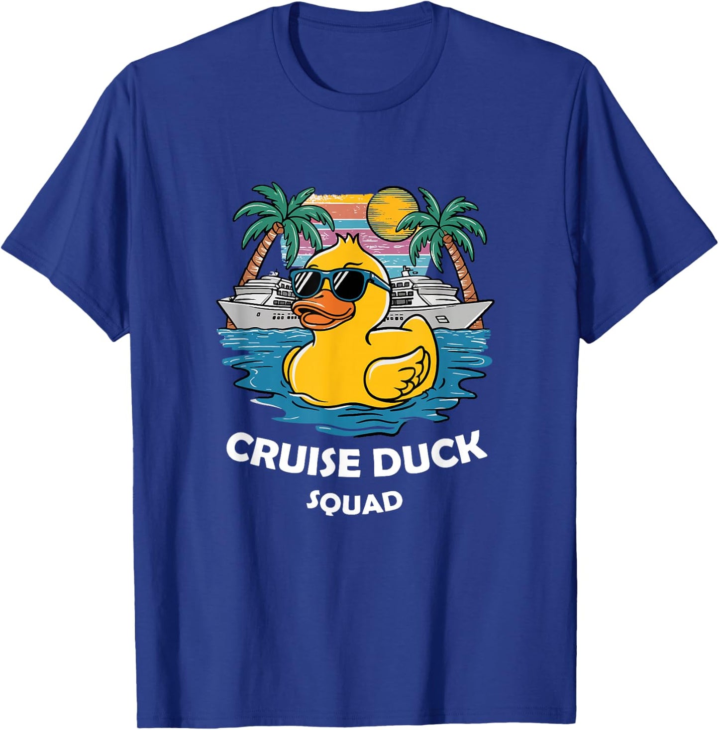 Funny Duck Cruise Rubber Duck Squad Vacation Cruise Ship T-Shirt - T-Shirt | Royal