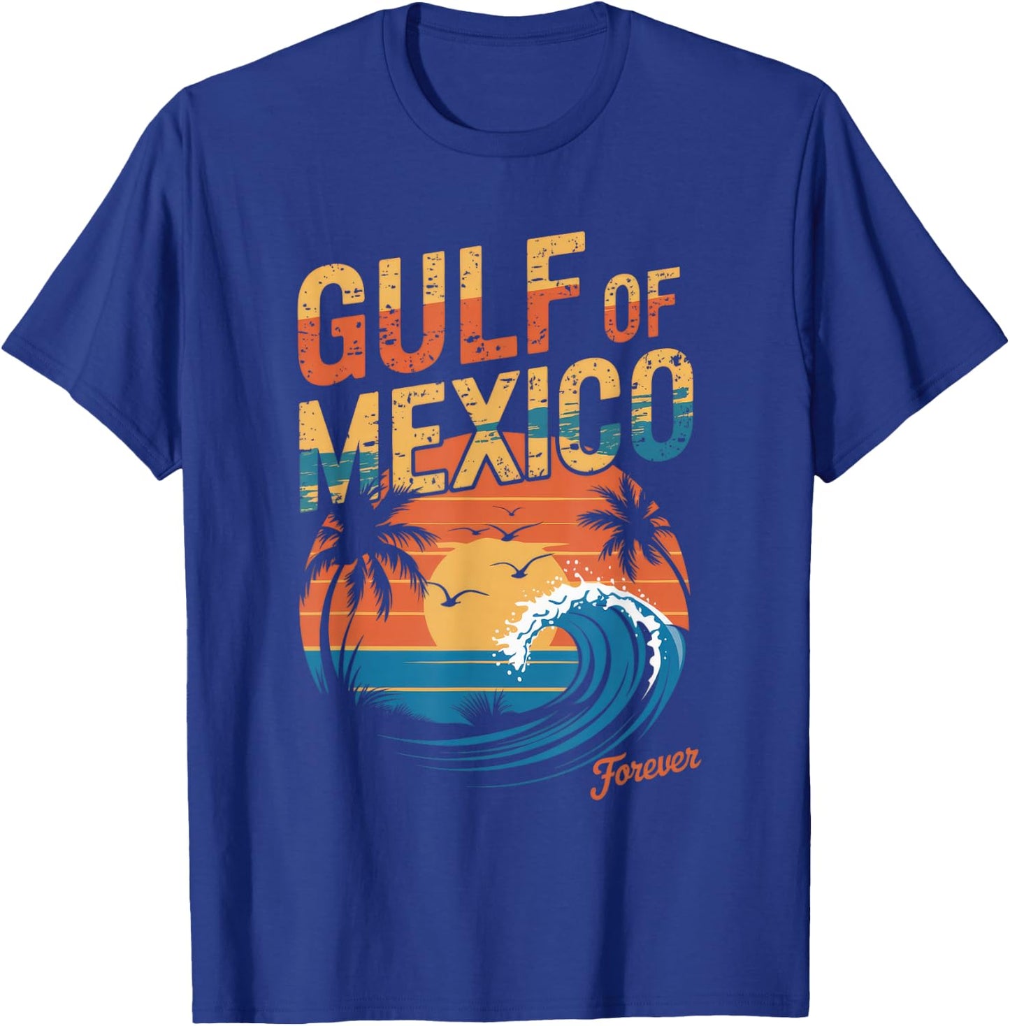 Gulf of Mexico Forever Retro Vintage Gulf of Mexico T-Shirt - T-Shirt | Royal