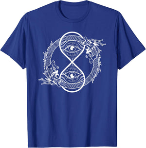 Ouroboros with hourglass Snake Symbol Infinity Eye Dragon T-Shirt - T-Shirt | Royal