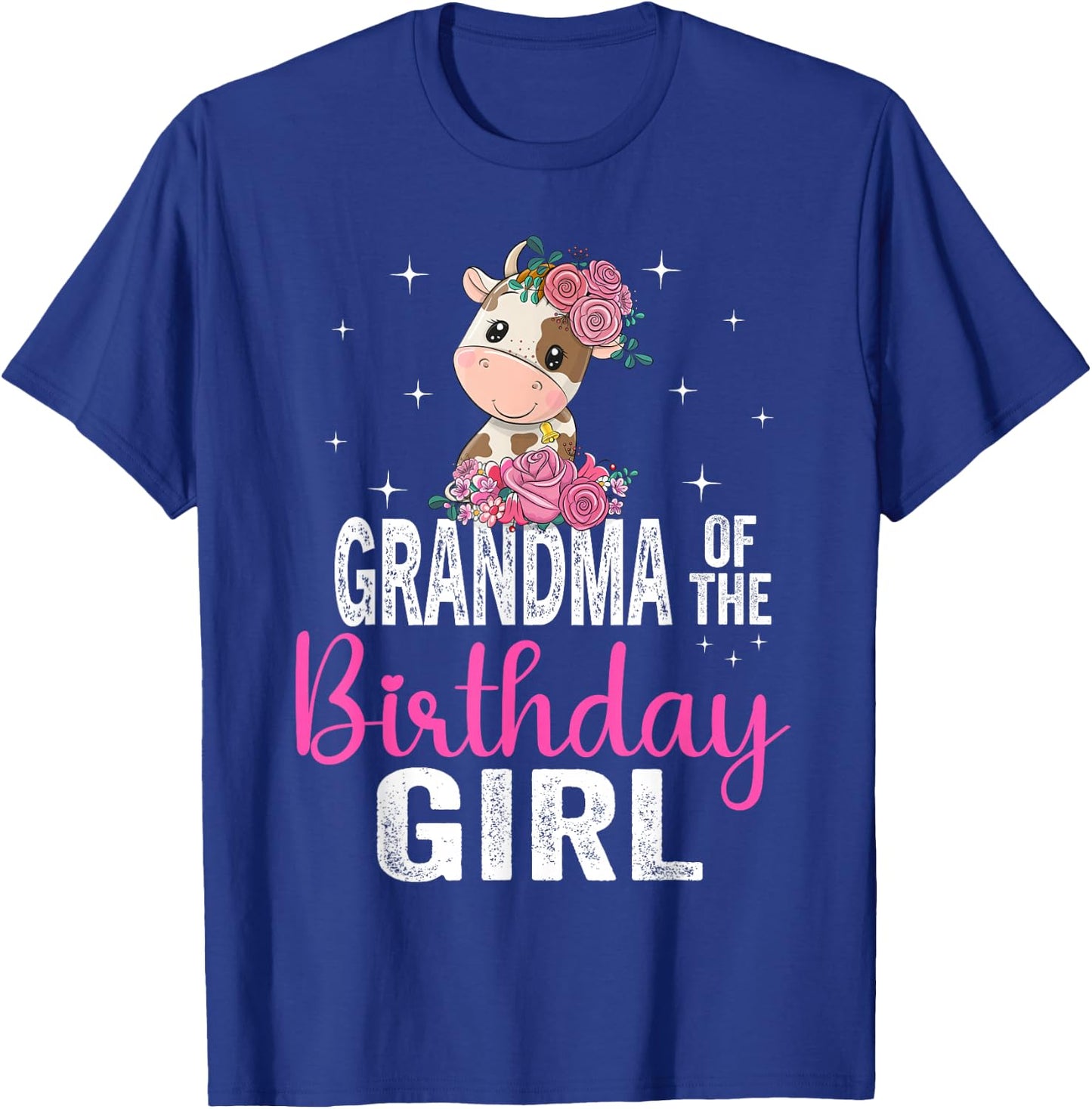 Grandma Of The Birthday Girl Cow 1St Grandma Birthday Girl T-Shirt - T-Shirt | Royal