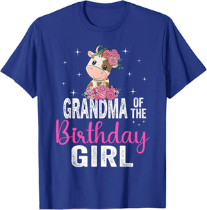 Grandma Of The Birthday Girl Cow 1St Grandma Birthday Girl T-Shirt - T-Shirt | Royal
