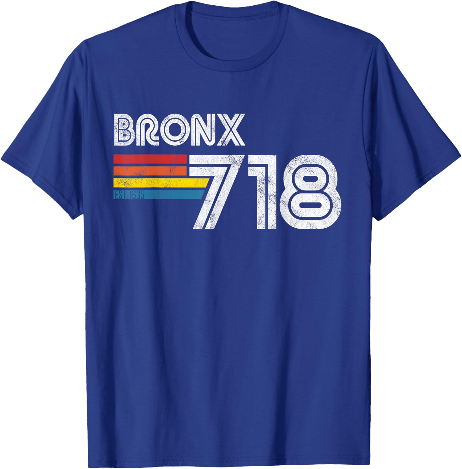 Vintage Bronx | Proud 718 New York City State Gift T-Shirt - T-Shirt | Royal