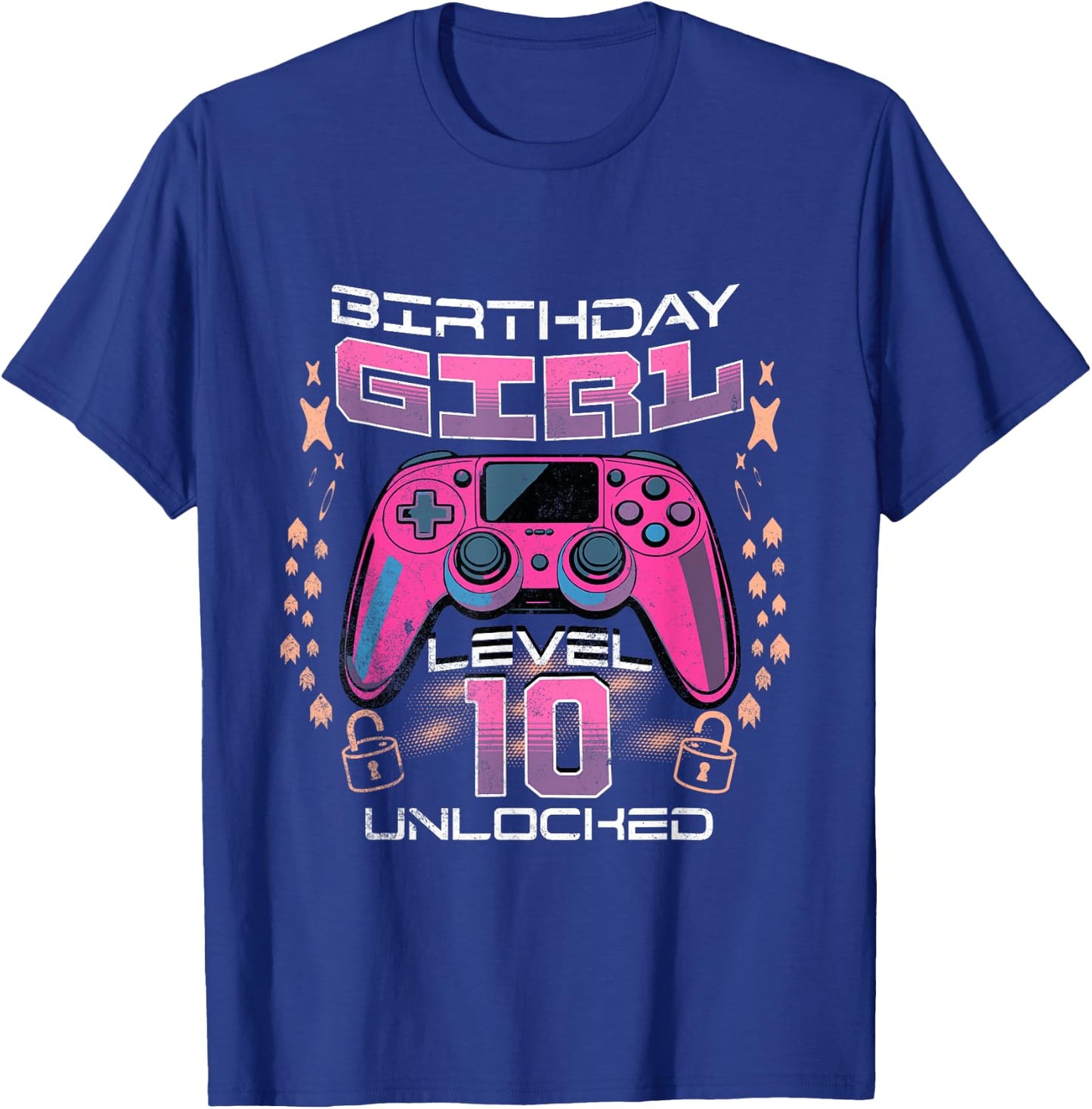 10th Birthday Gaming Gift Girl Age 10 Year Old Gamer Girls T-Shirt - T-Shirt | Royal