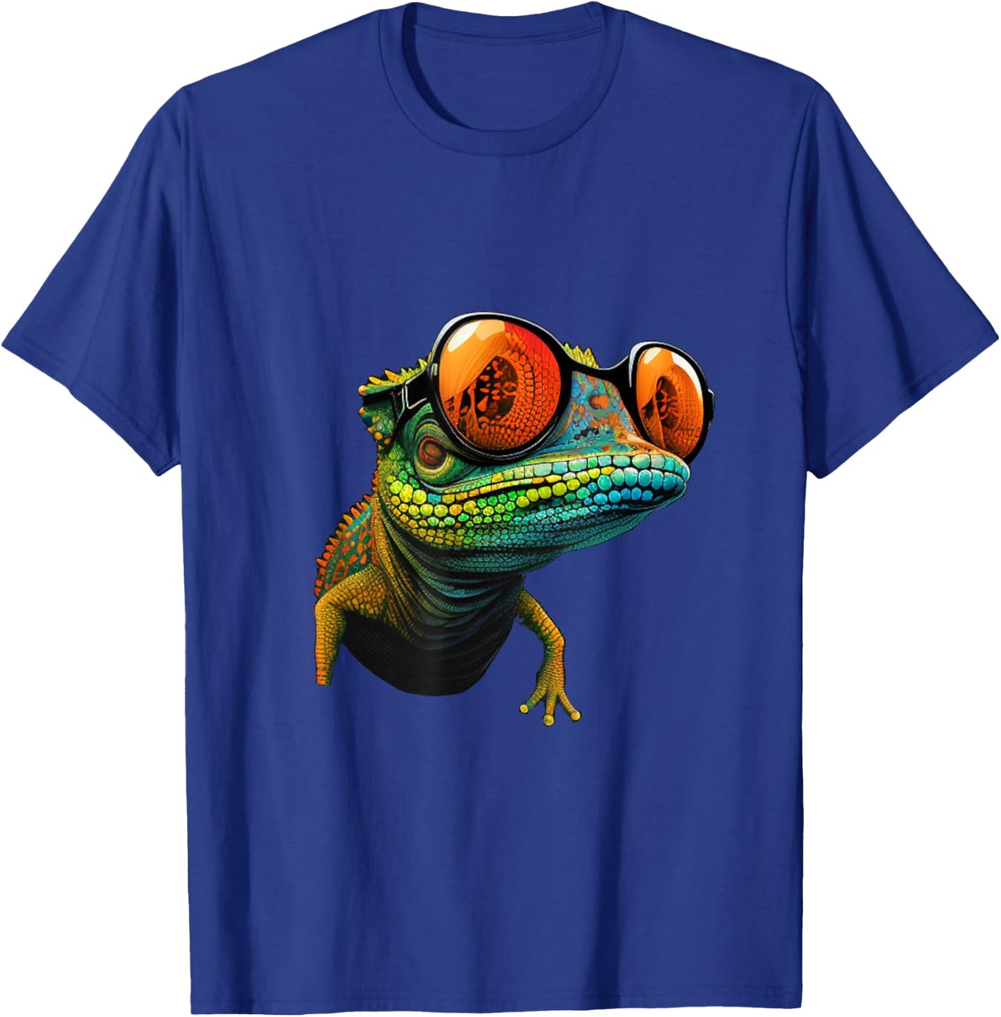 Funny smart looking Lizard with Glasses T-Shirt - T-Shirt | Royal