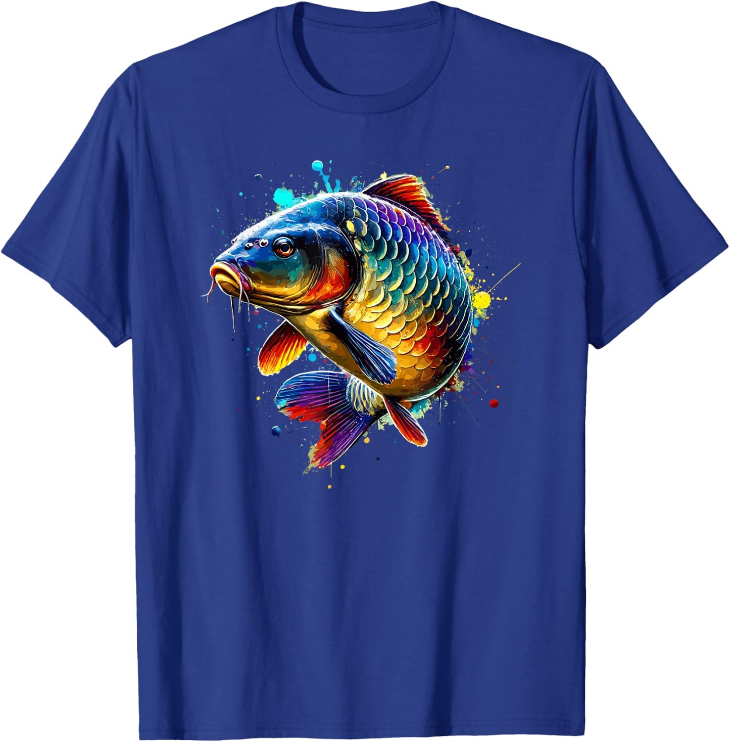Colorful Splash Art Fishing Carp Fisherman Carps T-Shirt - T-Shirt | Royal