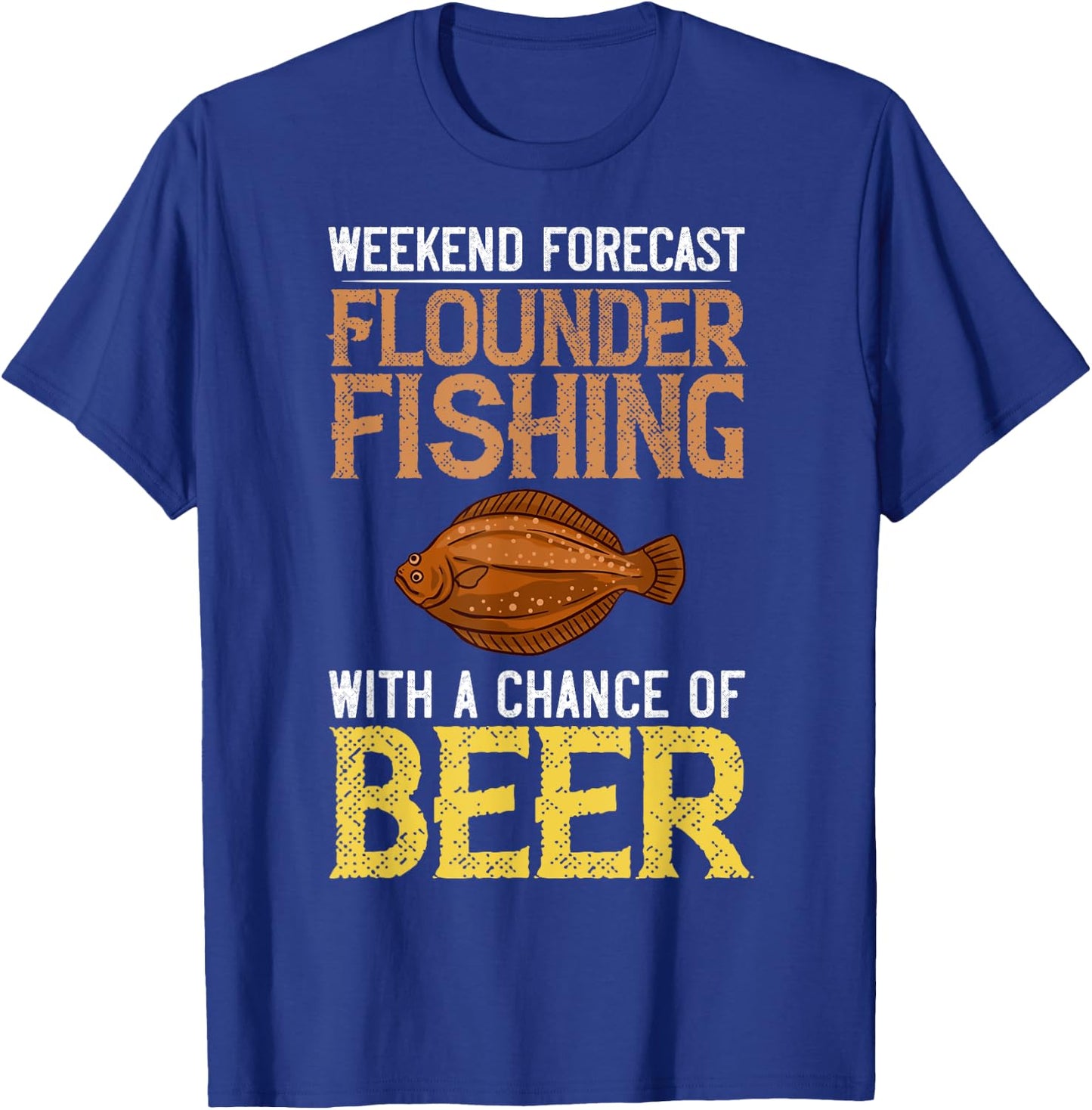 Flounder Fish Funny Animals Flatfish Fishing T-Shirt - T-Shirt | Royal