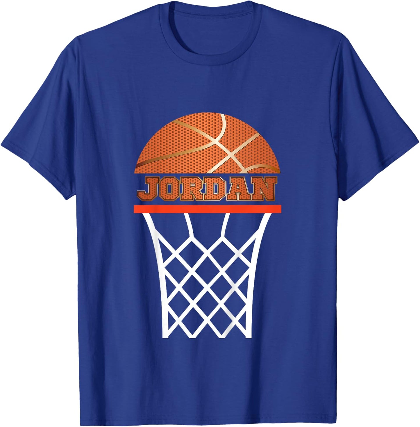 Basketball Jordan Custom Name Gift Boys, Youths T-Shirt - T-Shirt | Royal