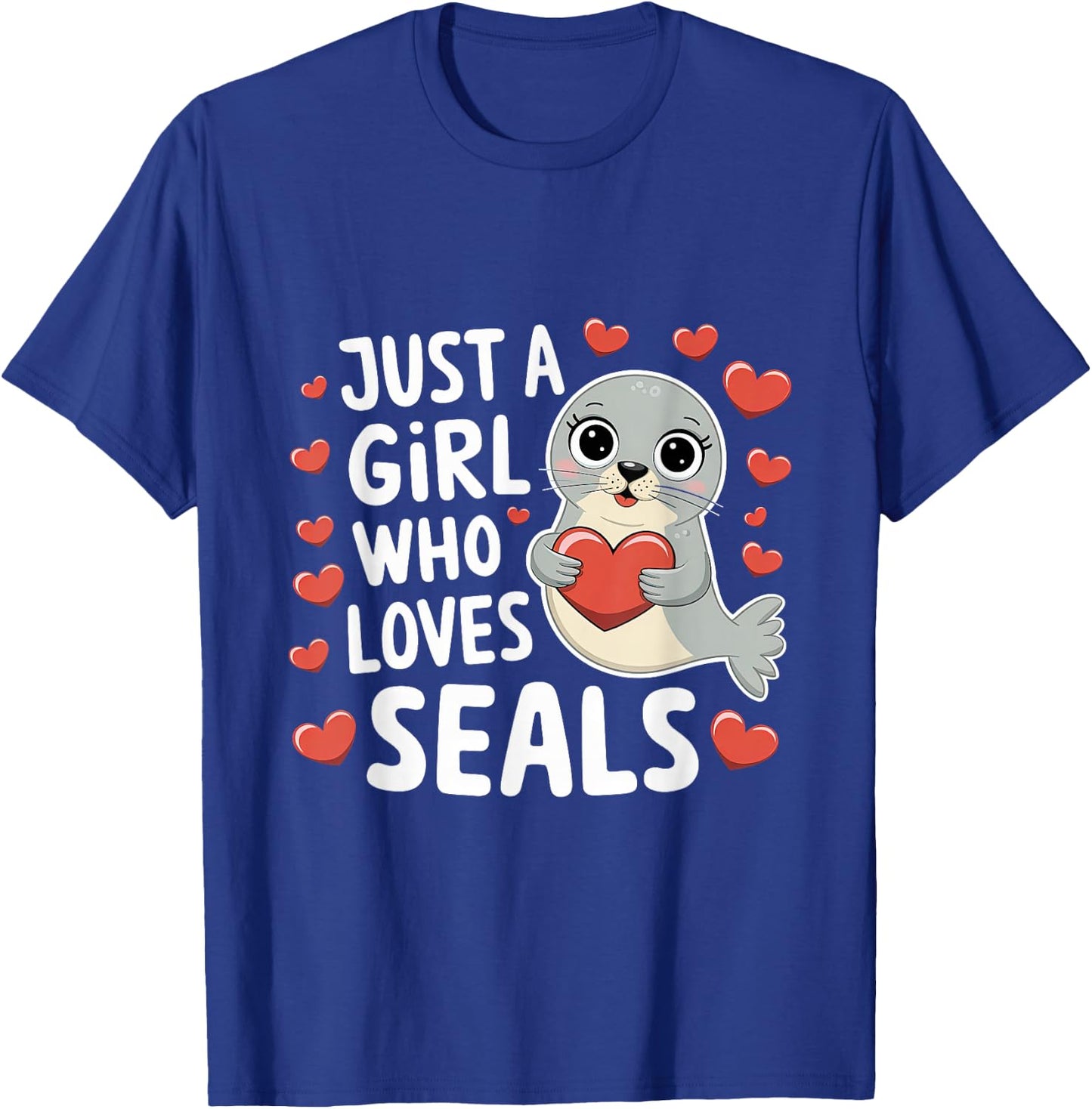 Just A Girl Who Loves Seals Funny Seals Lover Women Kids T-Shirt - T-Shirt | Royal