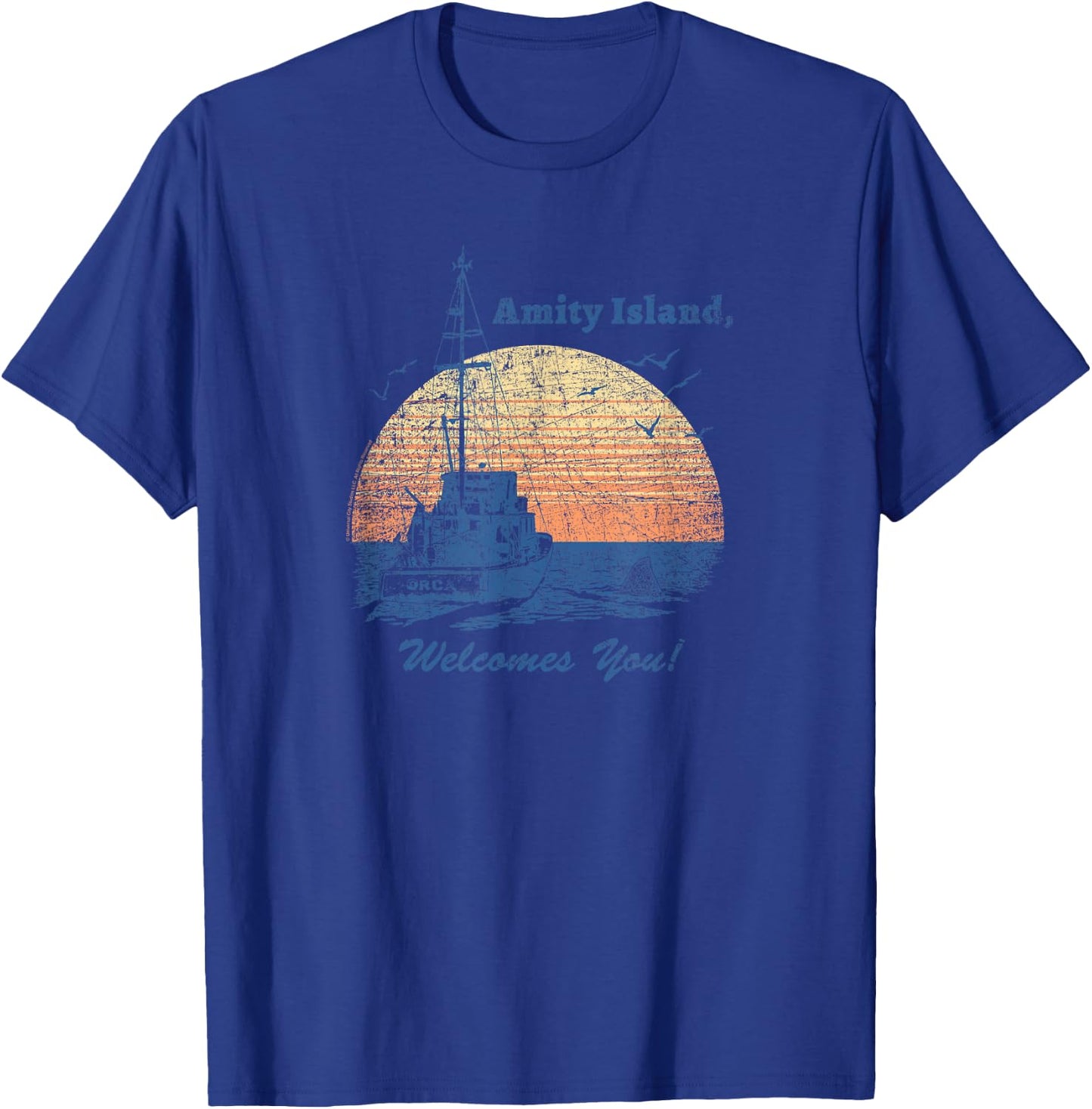 Jaws Vintage Amity Island , Black, S T-Shirt - T-Shirt | Royal