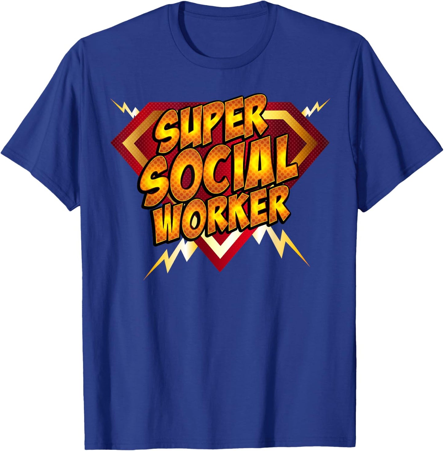 Super Social Worker Superhero Style Caseworker Gift T-Shirt - T-Shirt | Royal