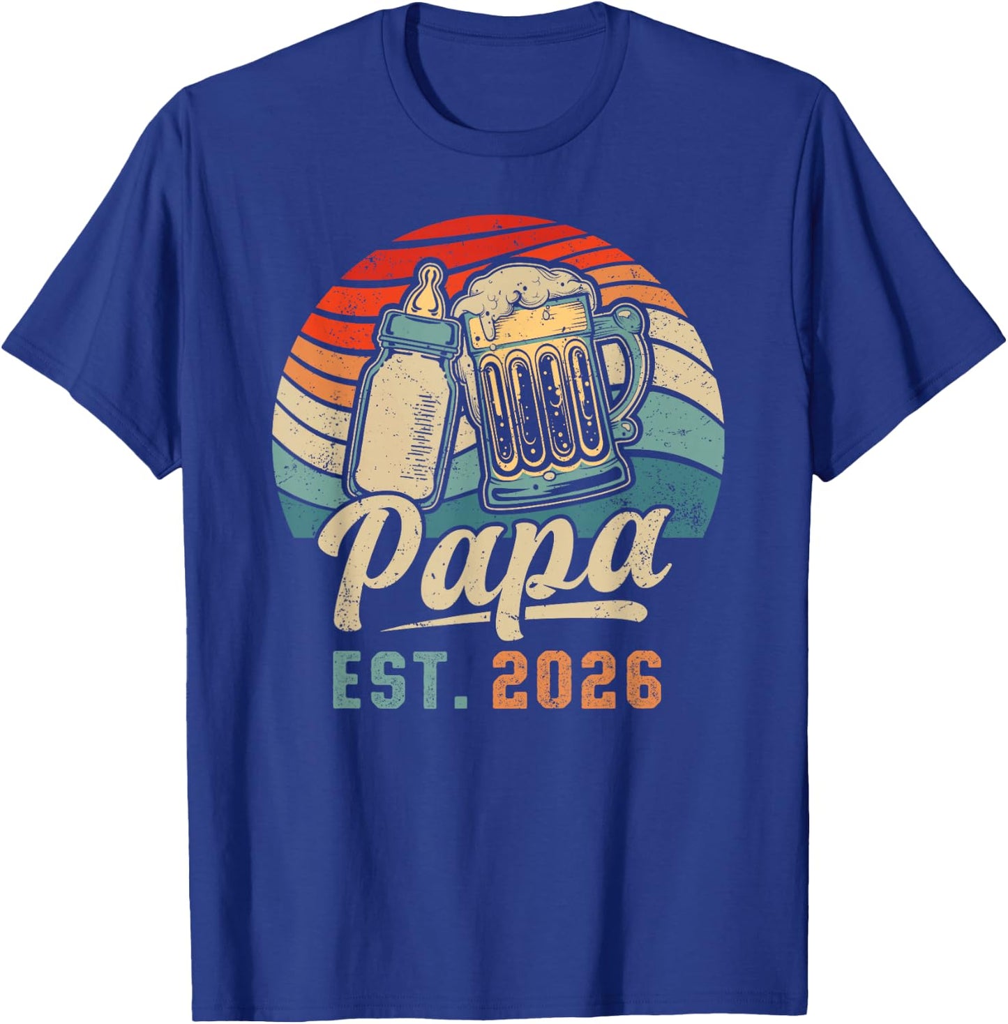 Papa Est. 2026, Erster Vatertag, Frischgebackener Vater T-Shirt - T-Shirt | Royal