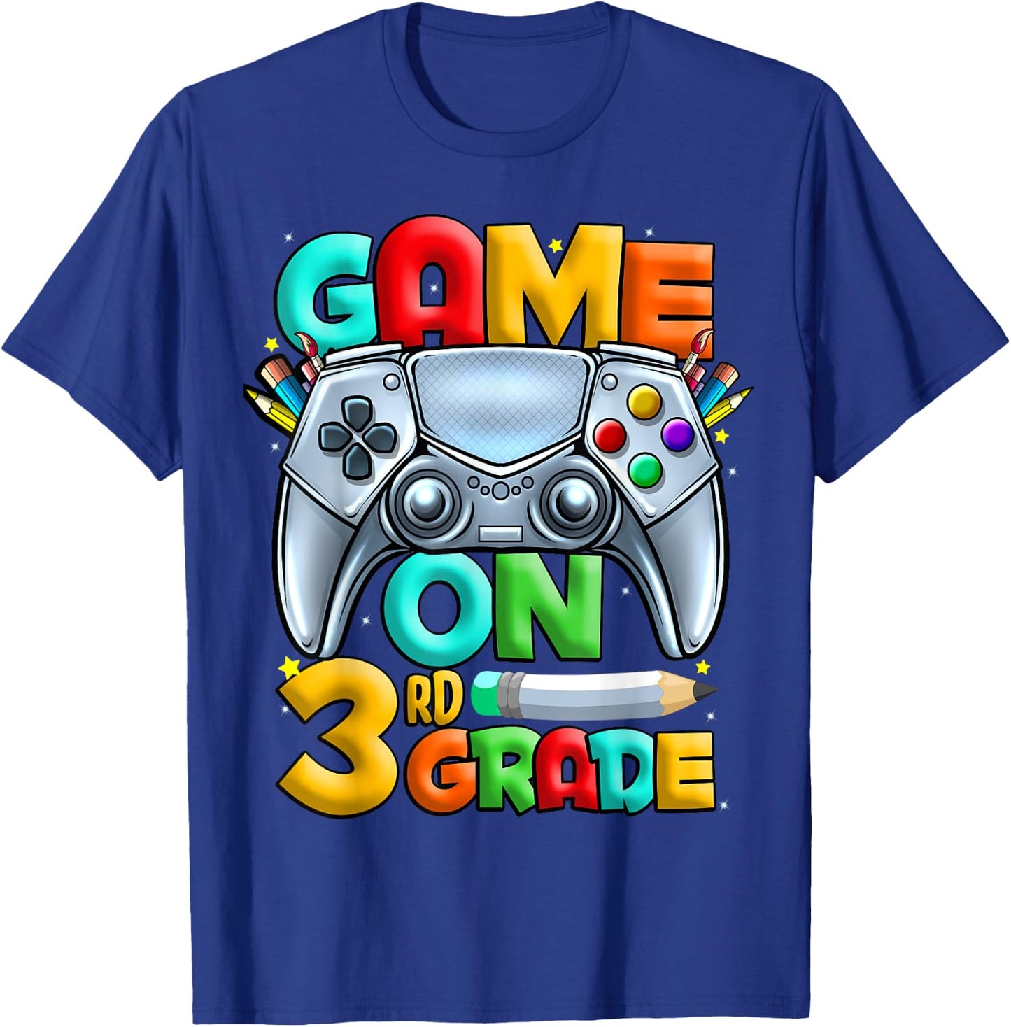 Game On 3rd Grade Back To School 3rd Grade Level Unlocked T-Shirt - T-Shirt | Royal