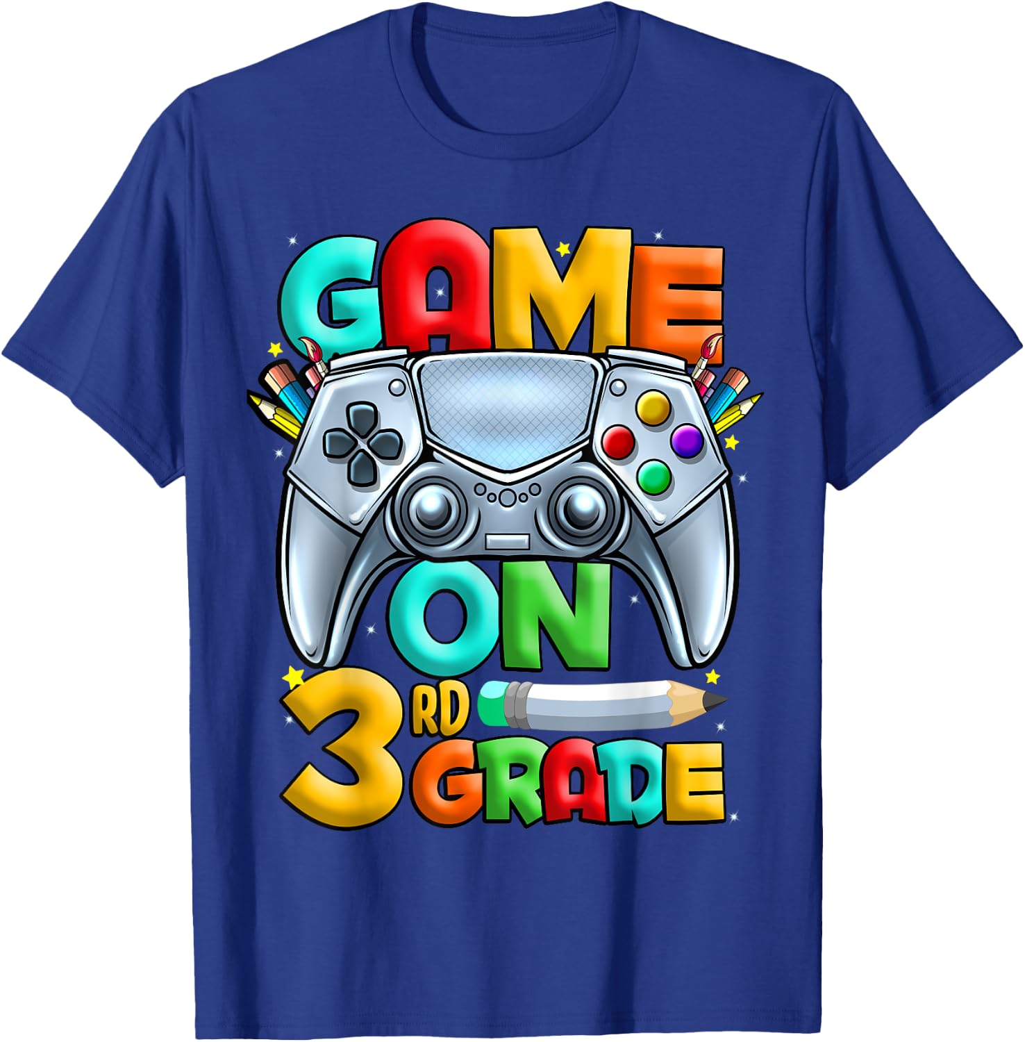 Game On 3rd Grade Back To School 3rd Grade Level Unlocked T-Shirt - T-Shirt | Royal