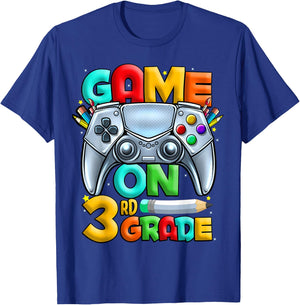 Game On 3rd Grade Back To School 3rd Grade Level Unlocked T-Shirt - T-Shirt | Royal