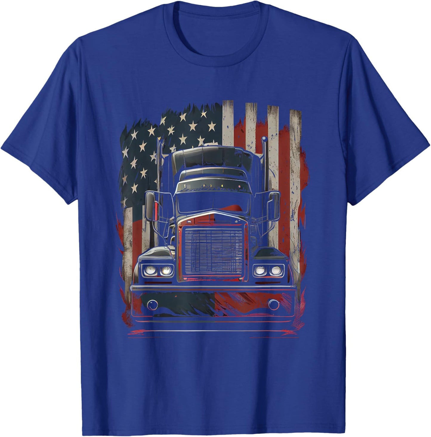 US amerikanische Flagge Trucker Lkw-Fahrer Geschenk T-Shirt - T-Shirt | Royal