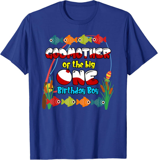 O-Fish-Ally One Birthday Outfit Godmother of Birthday Boy T-Shirt - T-Shirt | Royal