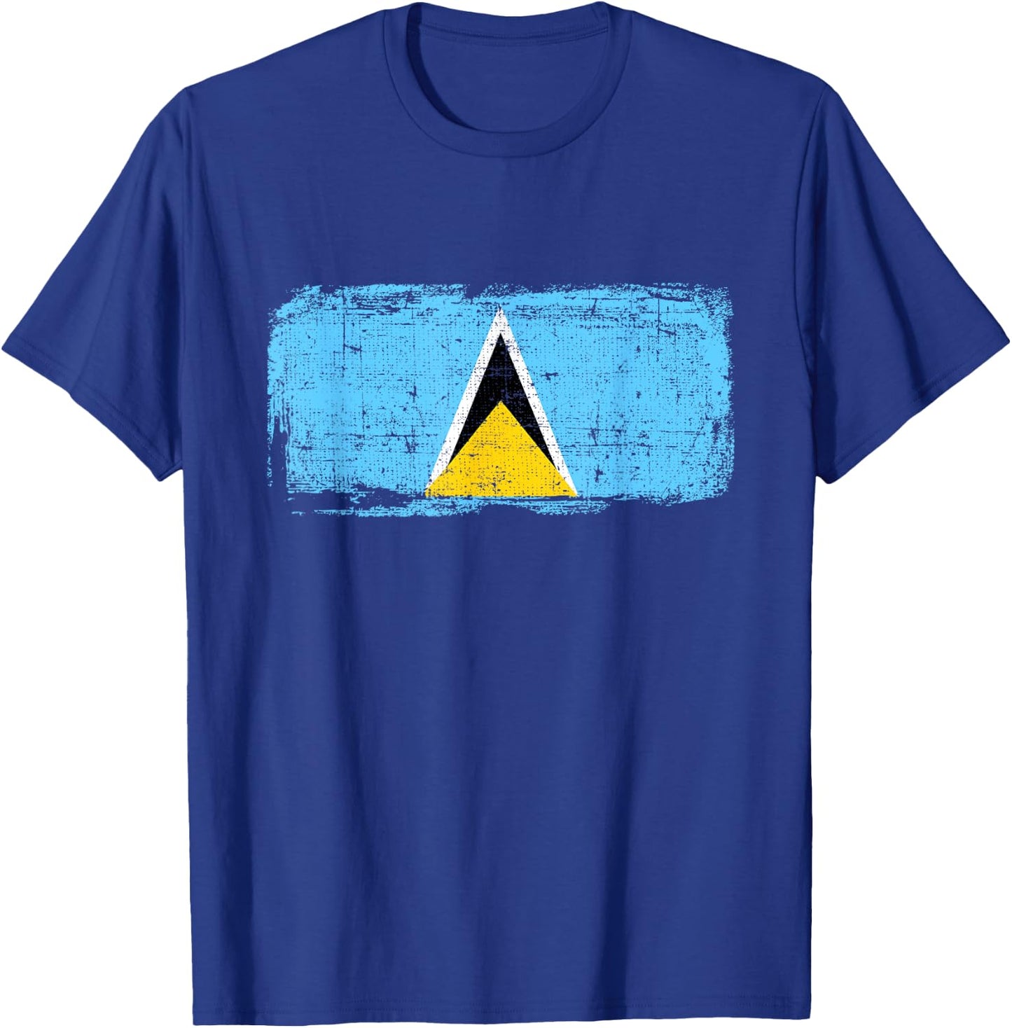 Saint Lucia Flag Pride Gift Distressed Vintage Style T-Shirt - T-Shirt | Royal